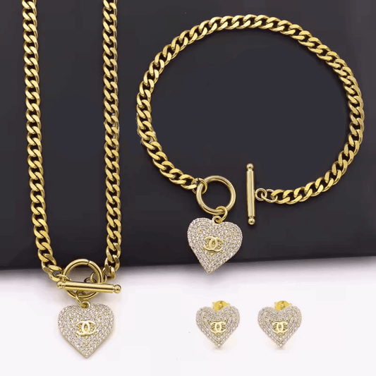 Halo Cipher Gold Heart Set